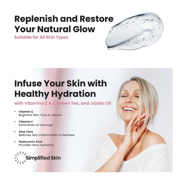 5 Simplified Skin Hyaluronic Acid Vitamin C Serum with Green Tea Moisturizing - Picture 6 of 11